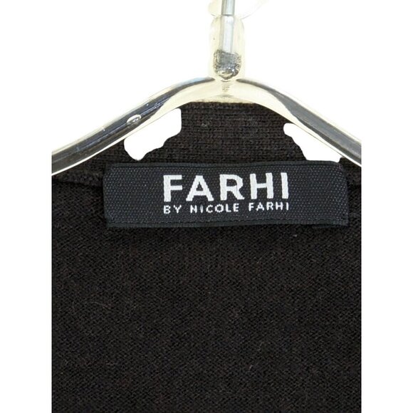 Nicole Farhi Wool Blend Cardigan Sweater Mens Size M Button Front Solid Black - Picture 3 of 4